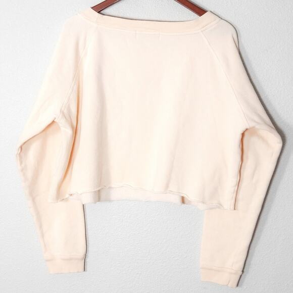 Wildfox Cropped Sweatshirt Americana Graphic Cream Size S Dreamy - Picture 2 of 11